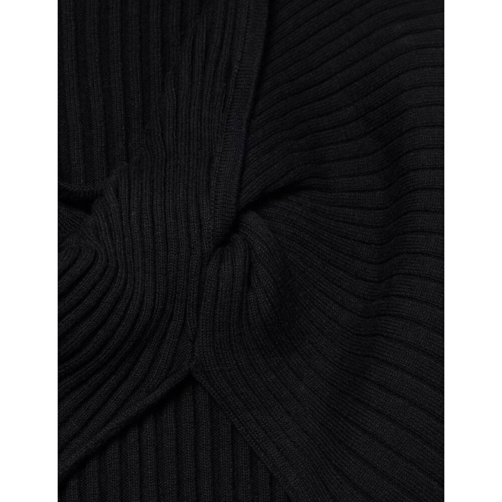 Anna Quan Zali Dress 10 Black Ribbed Knit One Shoulder Cutout Mini Bodycon NWT - Picture 5 of 13